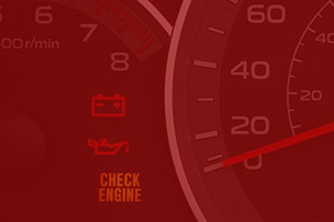 Picture of a car's check engine light on