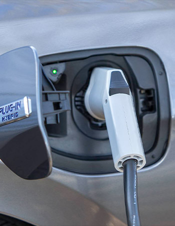 Picture of a an electric car plugged in