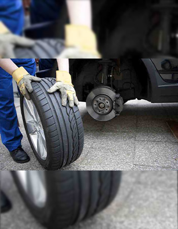 Picture of a tire being replaced