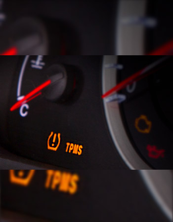 Picture of a tire pressure monitoring system light on
